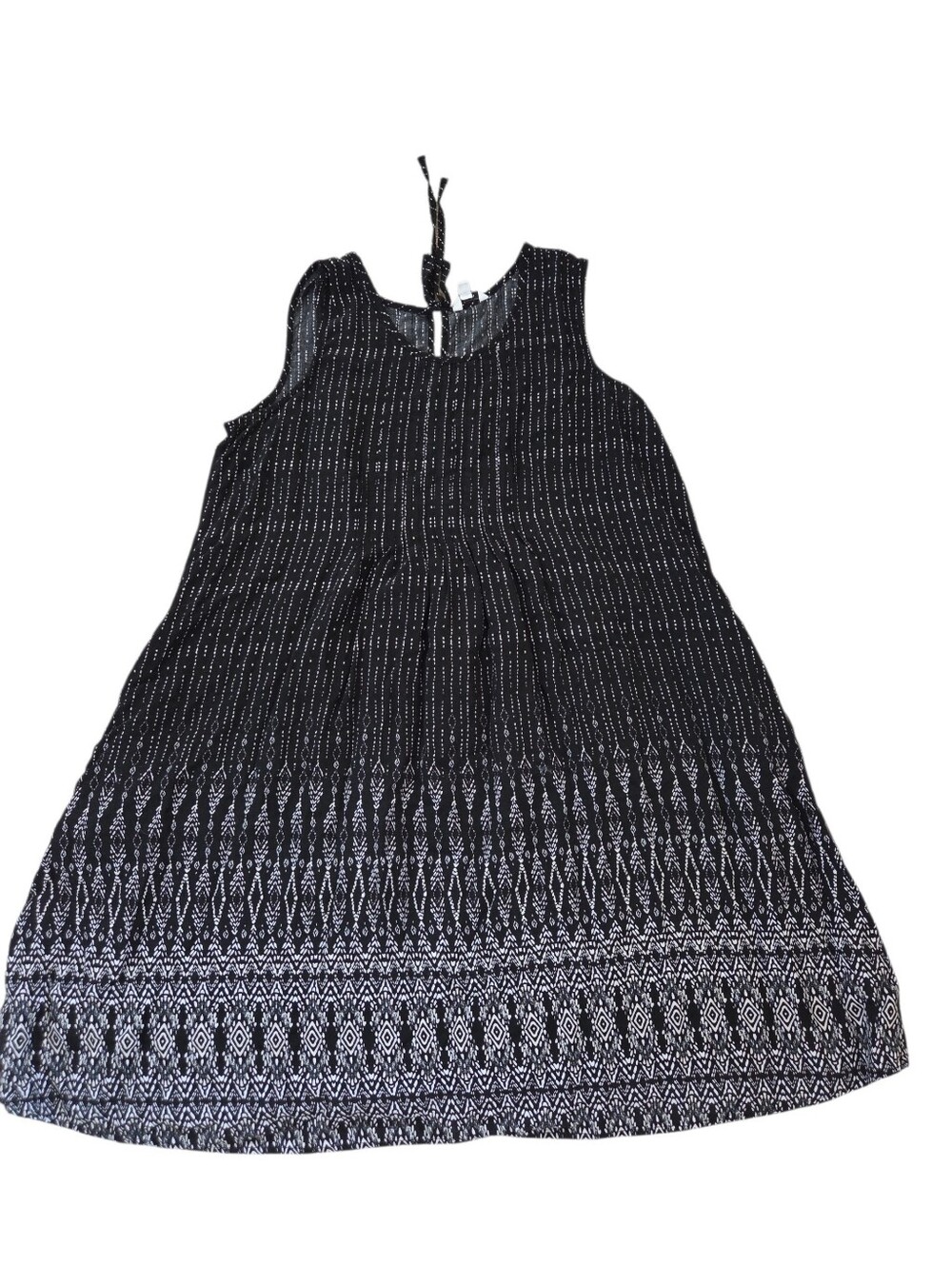 Sonoma black/white pattern sleeveless baggy A-line dress, M. EUC.